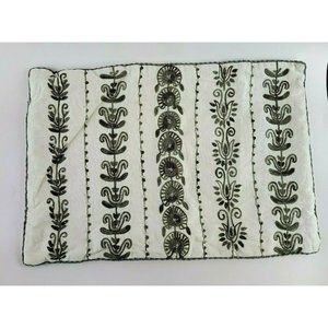 PIER 1 Pillow Cover Zip Close Embroidered 18 x 12